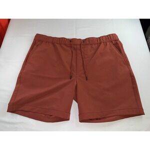 Goodfellow & Co Mens 5 Pocket Tech Shorts XL Rust Orange Elastic Waist Stretch